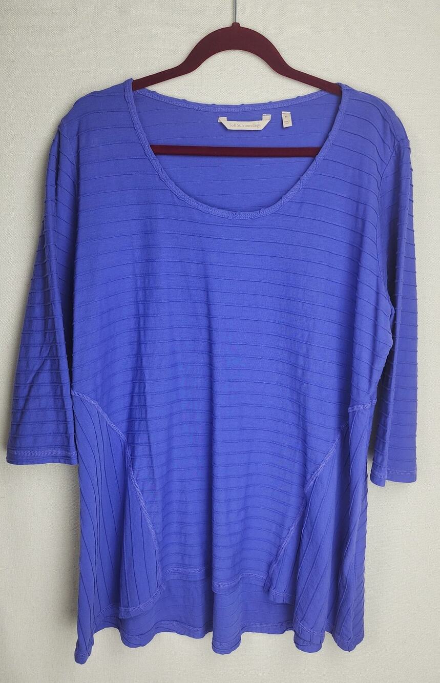 Soft surroundings Tunic Top Womens XL 100% cotton Ribbed comfortable cozycore